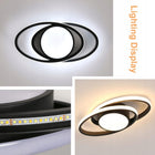 Lampa sufitowa LED plafon wisząca czarna nowoczesna ściemnialna + pilot 39W żyrandol metalowy 2-punktowy do salonu