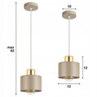 Lampa sufitowa wisząca Żyrandol plafon E27 beżowa kaszmir ecru złoto oprawa oświetleniowa metalowa, 1-punktowa do wnętrz