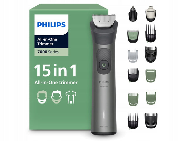 Trymer philips Multigroom Seria 7000 MG7935/15 maszynka do brody i ciała, akumulatorowa, 26 ustawień długości, 120 min pracy, zmywalna pod wodą