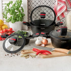 Zestaw garnków Indukcja Pokrywki GAZ Konighoffer Canise 6el 16/20/24cm aluminiowe naczynia non-stick do kuchni