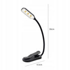 LAMPKA DO CZYTANIA KSIĄŻEK Z KLIPSEM NOCNA 8 LED USB BEZPRZEWODOWA AKU oświetlenie biurkowe, nauka, praca, czarna