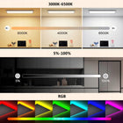 Panel LED natynkowy plafon Lampa sufitowa 30W+4W 100x25cm biały+Tylna RGB prostokątna oprawa z wbudowanym źródłem