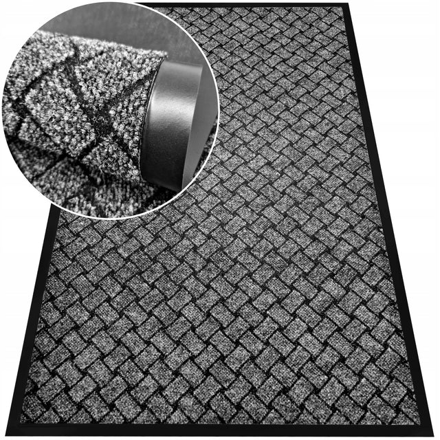 Wycieraczka wejściowa pod drzwi 80x120 szara do butów podgumowana mata boho dywanik przedpokojowy, gumowo-tekstylna, do wnętrz, 6 mm