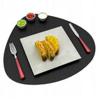 Zestaw 4X podkładka stół talerz czarna skóra 40x38 mata ochronna pod naczynia do jadalni i kuchni