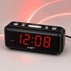 Budzik elektroniczny zegar sieciowy duży wyświetlacz LCD alarm 24H czarny cyfrowy do sypialni biura domu z cyframi