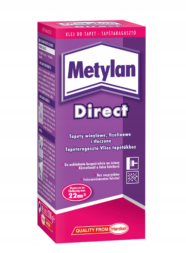 Metylan direct klej do tapet flizelin 200g do montażu okładzin ściennych, uniwersalny