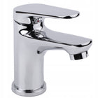 Bateria umywalkowa chrom stojąca niska kran do umywalki łazienki do WC jednouchwytowa ze stałą wylewką srebrna armatura