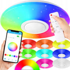Plafon LED lampa RGB sufitowa głośnik bluetooth pilot aplikacja barw CCT oświetlenie do salonu, sypialni i pokoju