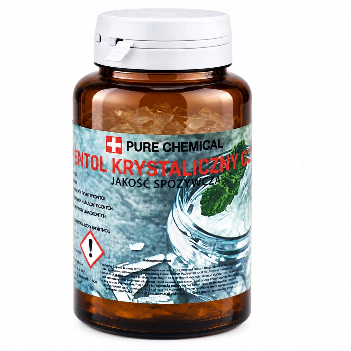 KRYSZTAŁKI MENTOL KRYSTALICZNY 50g SZKLANY SŁOIK AROMATERAPIA SAUNA do inhalacji, chłodzenia i odświeżania powietrza