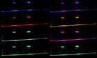 3x klipsy LED RGB do półek szyb klips komplet Kabel Czarny oświetlenie witryn, lampki meblowe wielokolorowe 12 V DC