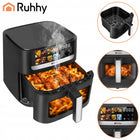 Air Fryer Frytkownica Beztłuszczowa Ruhhy AirCrisp 8l + 8 Programów Okienko czarny