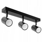 Oprawa Halogenowa 3X GU10 Lampa Sufitowa Natynkowa Ruchoma SPOT Kinkiet plafon prostokątny czarny 38 cm do pokoju