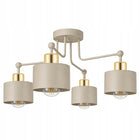 Lampa sufitowa wisząca Żyrandol plafon E27 beżowa kaszmir ecru złoto oprawa 4-punktowa metalowa do salonu sypialni 4x60W