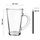 SZKLANKI DO KAWY LATTE Macchiato +ŁYŻECZKI ZESTAW do cappuccino i herbaty, przezroczyste szkło, 300 ml, 6 sztuk