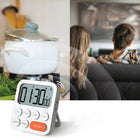 Minutnik kuchenny na magnes stoper timer LCD czasomierz elektroniczny do gotowania i pieczenia, odliczanie czasu, biały