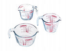 Dzbanek z miarką skalą miarka kuchenna szklana 1.0l pyrex naczynie do odmierzania płynów, pojemnik z podziałką, czerwone