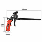 PISTOLET DO PIANKI MONTAŻOWEJ METALOWY TEFLON + 2x PRECYZYJNE PRZEDŁUŻKI aplikator piany, regulacja strumienia, powłoka