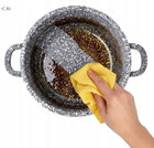 Garnek granitowy 3500 ml 22 cm z pokrywką indukcja gaz łapki silikonowe aluminiowy do kuchni ceramicznej i