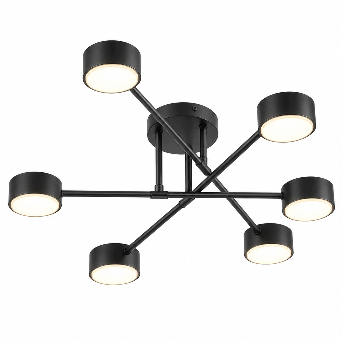 Lampa Sufitowa Wisząca Żyrandol Spot Halogenowa Czarna 6x GX53 oprawa metalowa do salonu kuchni jadalni 15 W