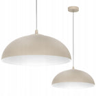 Lampa wisząca sufitowa żyrandol misa kaszmirowa BEŻ środek biały do kuchni E27, 1 punkt świetlny, tworzywo sztuczne, 60