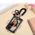 2x Star Bells Photocard Holder Keychain with Spring, PVC Photo Card Hold zawieszka na kartę kolekcjonerską, gadżet dla