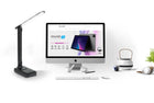 Lampka biurkowa LED do czytania na biurko nocna 3 barwy kreślarska USB HQ ściemniana lampa stołowa czarna 29 cm
