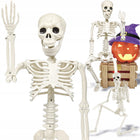 Dekoracja szkieletor szkielet kościotrup dekoracyjny na Halloween 90 cm ruchome kończyny, plastikowa ozdoba stojąca