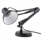 LAMPKA NA BIURKO BIURKOWA LAMPA NOCNA KREŚLARSKA REGULOWANA UCHWYT E27 LED do czytania i nauki, czarna, bez żarówki