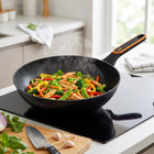 Wok GRANITOWY duża patelnia głęboka do smażenia duszenia 32 cm VILDE powłoka non-stick, indukcja, zmywarka