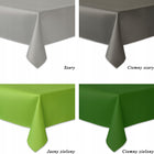 Obrus plamoodporny - 140X200 - solid gładki biały nakrycie stołu, do jadalni, poliestrowy żakard