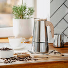 Kawiarka zaparzacz do kawy espresso Działa na Indukcja Gaz Stalowa 450ml moka, kafetiera, 9 filiżanek, mycie w