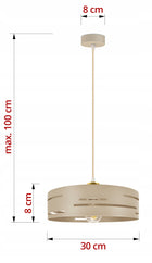 Lampa sufitowa wisząca Żyrandol nad stół BEŻOWA kaszmir ECRU Laser LOFT oprawa metalowa do jadalni i salonu, 1 punkt