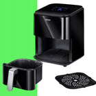 Frytkownica beztłuszczowa air fryer 4,5 l duża czarna MPM MFR-11 czarny