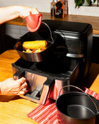 Koszyk pojemnik metalowy z uchwytem do AIR fryer 22x21 cm pyrex kwadratowy wkład do frytkownicy beztłuszczowej