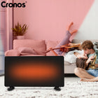 Grzejnik elektryczny 2000W konwektorowy z termostatem energooszczędny WiFi ogrzewacz pokojowy czarny 725x375 mm