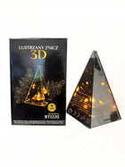 Znicz Lustrzany Lampion Piękny Dekoracyjny Piramida LED 20cm szkło