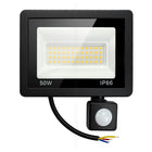 Halogen 50W LED Naświetlacz Zewnętrzny Lampa Czujnik Ruchu Zmierzchu Garaż reflektor 4500 lm biały neutralny 4500K IP66