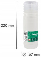 Wkłady do zniczy na grób 22cm Bolsius RP7 z parafiną 148h białe - 15 sztuk świeca nagrobna, do lampionu cmentarnego