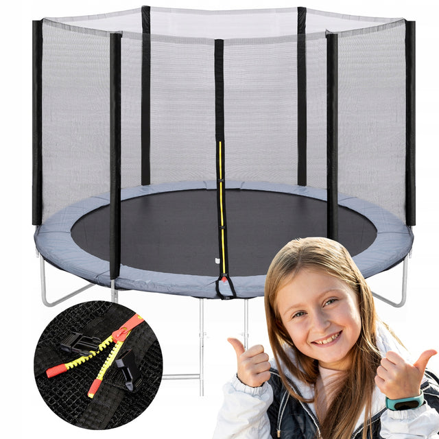 Siatka do trampoliny zewnętrzna 8FT 244/250/252 na 6 słupków mocna ochronna osłona zabezpieczająca, zabezpieczenie dla dzieci, wysokość 160 cm