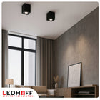OPRAWA SUFITOWA NATYNKOWA GU10 LED Ruchoma 90x115 Czarna spot DUŻA kinkiet kwadratowa lampa punktowa, regulowany