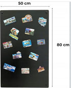 Tablica na magnesy z podróży czarna 80x50 cm metalowa powierzchnia do mocowania notatek