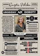 40 urodziny prezent gazeta plakat dla niej kobiety pamiątka na czterdziestkę, ozdoba na przyjęcie