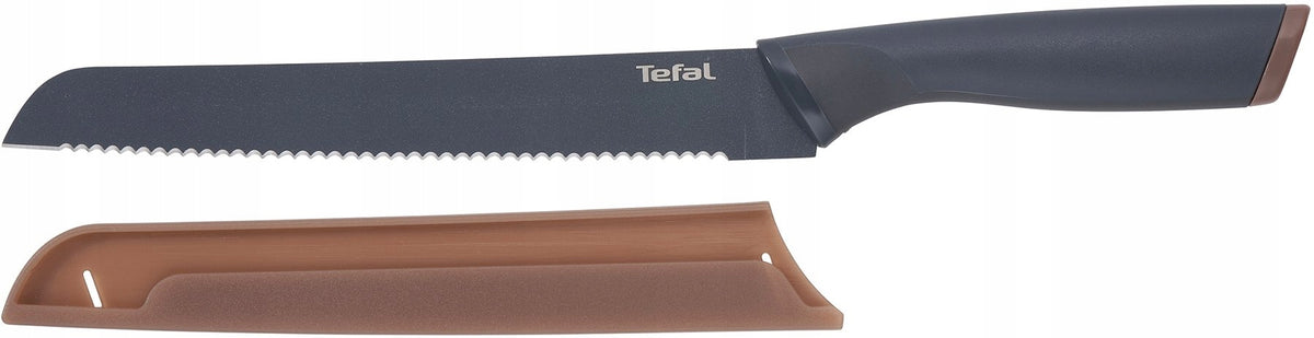 Nóż do pieczywa Tefal 20 cm do krojenia chleba i bułek, stalowe ostrze, plastikowa rękojeść, przybór kuchenny