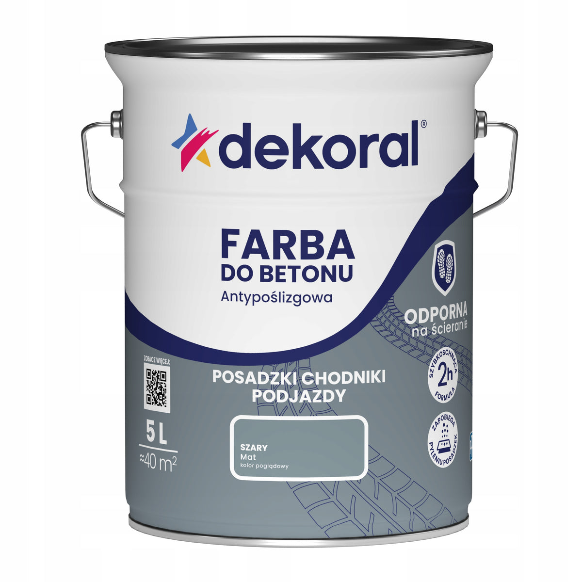 Dekoral antypoślizgowa farba do betonu szary 5l Akrylit B akrylowa matowa na posadzki i podłogi