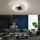 Lampa sufitowa LED żyrandol czarna wisząca do salonu nowoczesna 4500K 42W oprawa oświetleniowa metalowa 128 cm z