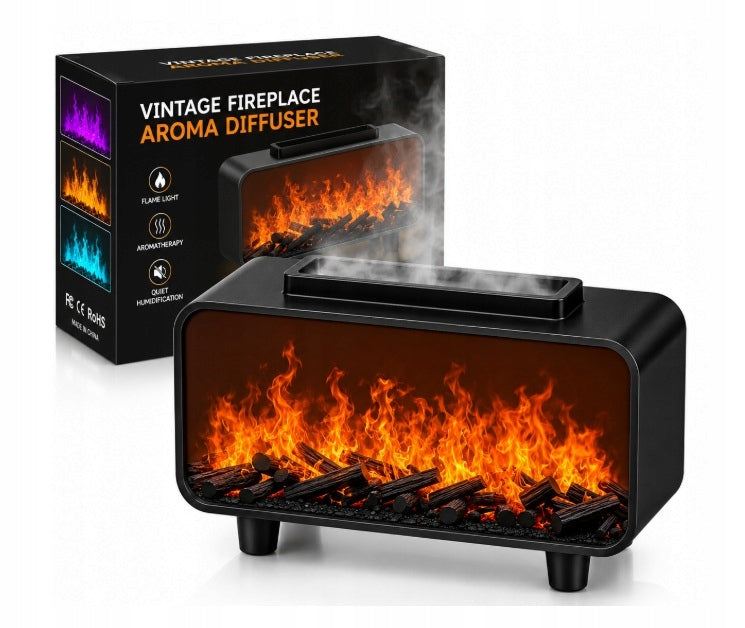Nawilżacz powietrza kominek LED RGB dyfuzor zapachowy aromaterapia olejkami aromatyzer 5 w