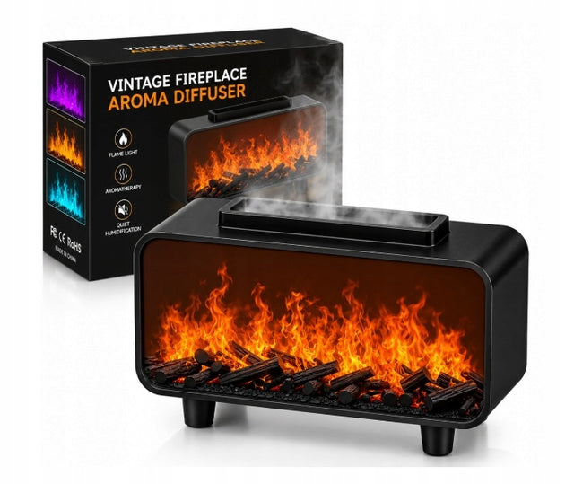 Nawilżacz powietrza kominek LED RGB dyfuzor zapachowy aromaterapia olejkami aromatyzer 5 w