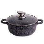 Garnek 2,3 L tradycyjny aluminiowy marmurowy pokrywka indukcja kamille rondel 20 cm do zmywarki, kuchenki gazowej