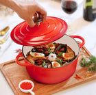 Garnek żeliwny 5,9l emaliowany Emalia z pokrywą indukcja piekarnik GAZ 28cm do duszenia, gulaszu, zup i dań