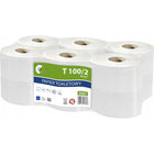 Papier toaletowy Jumbo Lamix 12 szt. 100m do podajnika, makulaturowy, dwuwarstwowy, biały, bezzapachowy, rolka do